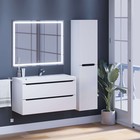 Тумба под раковину Uperwood Tanos, 100 см, подвесная, белая/графит - Фото 7