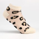 Носки женские стеклянные, цвет бежевый/леопард, размер 36-40 - фото 10450324