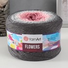 Пряжа "Flowers" 55% хлопок, 45% полиакрил 1000м/250гр (279 т.серый-белый-коралл) 9599347 - фото 10450645