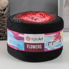 Пряжа "Flowers" 55% хлопок, 45% полиакрил 1000м/250гр (282 черный-красн-серый) 9599348 - фото 10450649