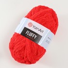 Плюшевая пряжа для вязания спицами, крючком YarnArt Fluffy, 100% микрополиэстер, 70 м/150 г, (723 красный) 9599366 - фото 319861341