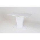 Стол обеденный на одной ножке раскладной Домино  1200/1520х750х750 Белый - Фото 1