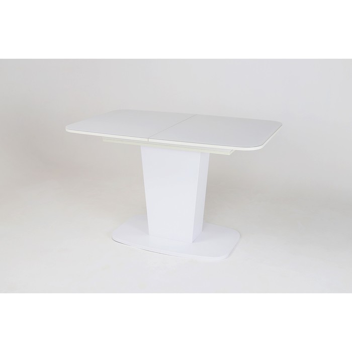 Стол обеденный на одной ножке раскладной Домино  1200/1520х750х750 Белый - Фото 1