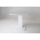 Стол обеденный на одной ножке раскладной Домино  1200/1520х750х750 Белый - Фото 3