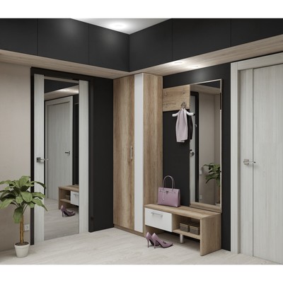 Секция настенная с крючками «Эльза», 450х160х300 мм, цвет дуб каньон светлый