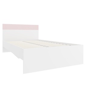 Кровать «Алиса», 1200х2000 мм, ортопедическое основание, цвет белый / розовый