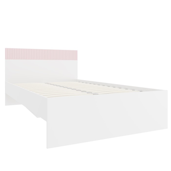 Кровать «Алиса», 1200х2000 мм, ортопедическое основание, цвет белый / розовый