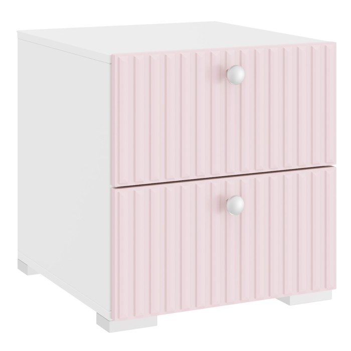Тумба прикроватная «Алиса», 442х465х468 мм, цвет белый / розовый - Фото 1