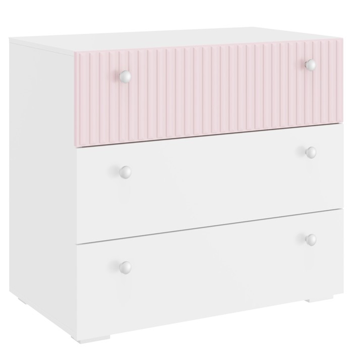 Комод «Алиса», 881×448×772 мм, цвет белый / розовый