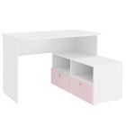 Стол письменный угловой «Алиса», 1200х881х772 мм, с ящиками, цвет белый / розовый - фото 109930832