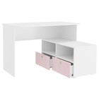 Стол письменный угловой «Алиса», 1200х881х772 мм, с ящиками, цвет белый / розовый - Фото 2