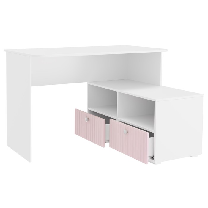 Стол письменный угловой «Алиса», 1200х881х772 мм, с ящиками, цвет белый / розовый - фото 1904800923