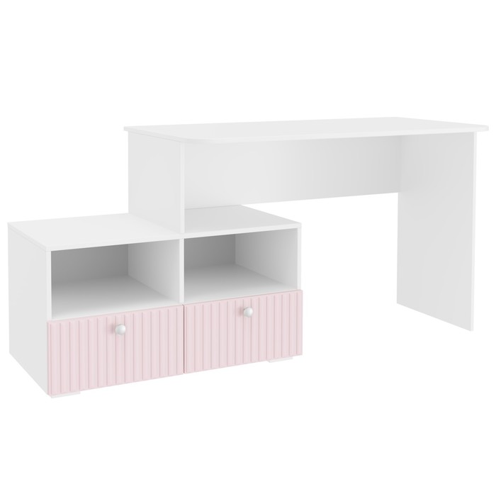 Стол письменный угловой «Алиса», 1200х881х772 мм, с ящиками, цвет белый / розовый - фото 1904800924