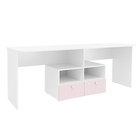 Стол письменный «Алиса», 2113х590х772 мм, с ящиками, цвет белый / розовый - фото 109081725