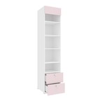 Шкаф «Алиса», комбинированный с ящиками и карнизом, 441х465х2020 мм, цвет белый / розовый - Фото 2