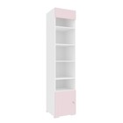 Шкаф «Алиса», комбинированный с 1-ой дверью и карнизом, 441х465х2020 мм, белый / розовый - фото 109930842