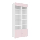 Шкаф «Алиса», комбинированный с 2-мя дверьми и карнизом, 881х465х2020 мм, белый / розовый - фото 109930845