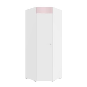 Шкаф угловой «Алиса», 771х771х2020 мм, левый, цвет белый / розовый