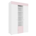 Шкаф комбинированный «Алиса», 1321х465х2020 мм, 3 двери, цвет белый / розовый - фото 2190278