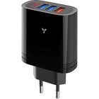 Сетевое зарядное устройство Accesstyle Topaz 30W3A, 3 USB, 3А, 18Вт, быстрая зарядка, черное - фото 11050838