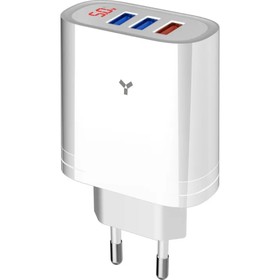 Сетевое зарядное устройство Accesstyle Topaz 30W3A, 3 USB, 3А, 18Вт, быстрая зарядка, белое