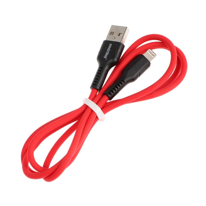 Кабель Smartbuy S21, Lightning - USB, 2.4 А, 1 м, зарядка + передача данных, красный - фото 51462522