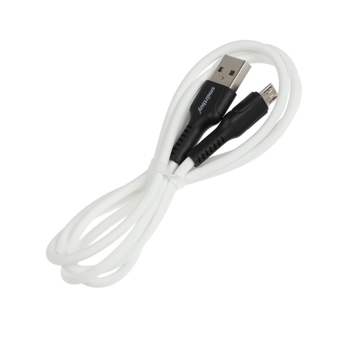 Кабель Smartbuy S21, microUSB - USB, 2.4 А, 1 м, зарядка + передача данных, белый - фото 51462534