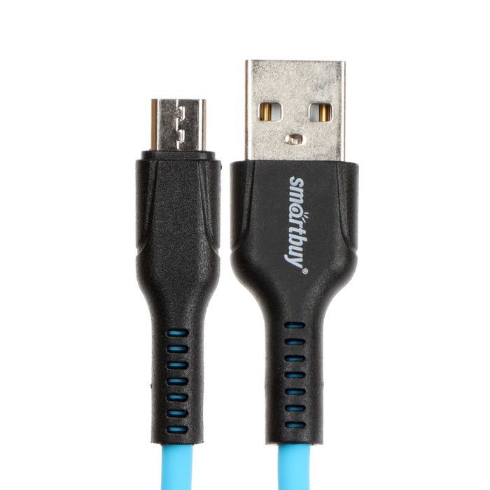 Кабель Smartbuy S21, microUSB - USB, 2.4 А, 1 м, зарядка + передача данных, синий - фото 51462539