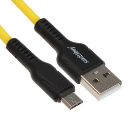 Кабель Smartbuy S21, microUSB - USB, 2.4 А, 1 м, зарядка + передача данных, желтый