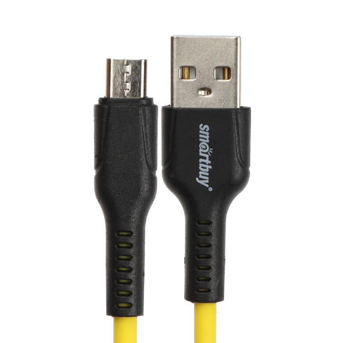 Кабель Smartbuy S21, microUSB - USB, 2.4 А, 1 м, зарядка + передача данных, желтый - фото 51462545