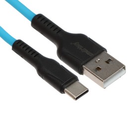 Кабель Smartbuy S21, Type-C - USB, 3 А, 1 м, зарядка + передача данных, синий 9598522