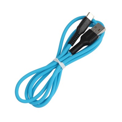 Кабель Smartbuy S21, Type-C - USB, 3 А, 1 м, зарядка + передача данных, синий