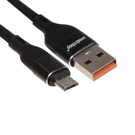 Кабель Smartbuy S72, microUSB - USB, 2.4 А, 1 м, зарядка + передача данных, черный