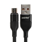 Кабель Smartbuy S72, microUSB - USB, 2.4 А, 1 м, зарядка + передача данных, черный 9598526 - фото 14180726
