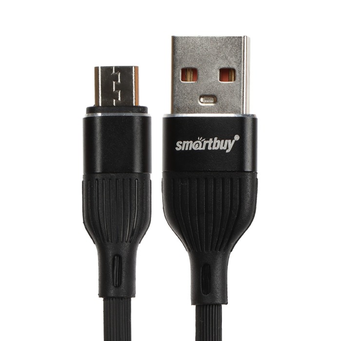 Кабель Smartbuy S72, microUSB - USB, 2.4 А, 1 м, зарядка + передача данных, черный - фото 51462581