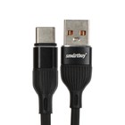 Кабель Smartbuy S72, Type-C - USB, 3 А, 1 м, зарядка + передача данных, черный - Фото 2