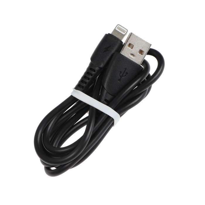 Кабель Smartbuy S40, Lightning - USB, 2.4 А, 1 м, зарядка + передача данных, черный - фото 51462606