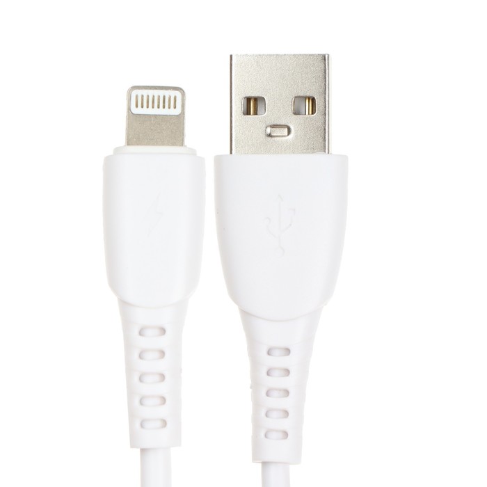 Кабель Smartbuy S40, Lightning - USB, 2.4 А, 1 м, зарядка + передача данных, белый - фото 51462611