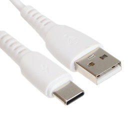 Кабель Smartbuy S40, Type-C - USB, 3 А, 1 м, зарядка + передача данных, белый 9598535