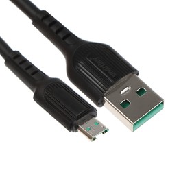 Кабель Smartbuy S33, microUSB - USB, 4 А, 1м, TPE оплетка, зарядка + передача данных, черный