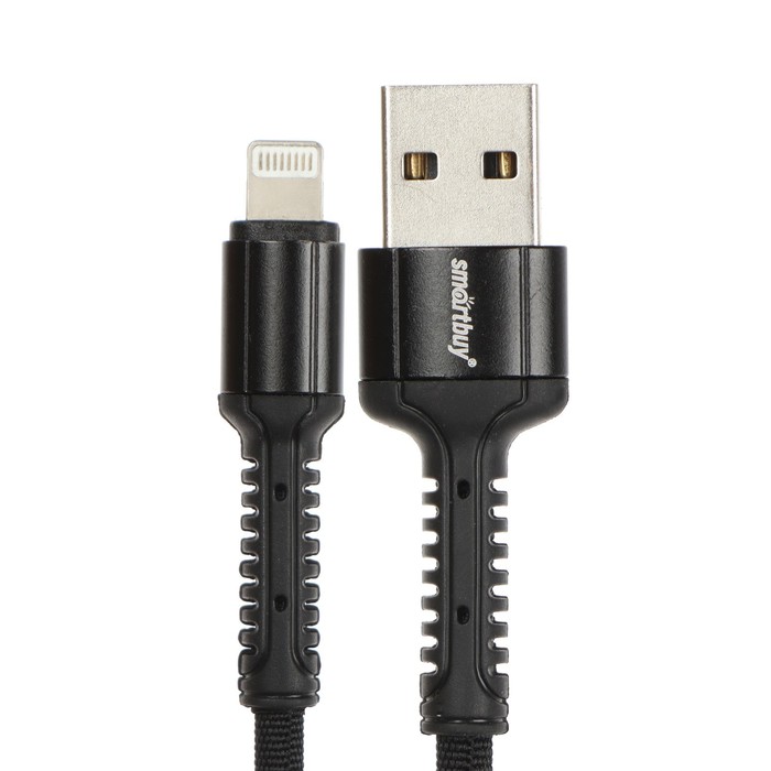 Кабель Smartbuy S26, Lightning - USB, 3 А, 1 м , быстрая зарядка, нейлоновая оплетка, черный - фото 51462659 Кабель Smartbuy S26, Lightning - USB, 3 А, 1 м , быстрая зарядка, нейлоновая оплетка, черный - фото 51462659