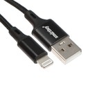 Кабель Smartbuy S14, Lightning - USB, 3 А, 2 м, быстрая зарядка+передача данных, черный - фото 301001247