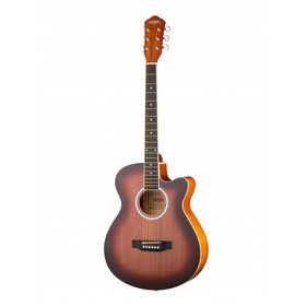 Акустическая гитара HS-4040-MAS, с вырезом, красный санберст