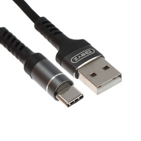 Кабель BYZ BC-025t, Type-C  - USB, 5 А, 1.2 м, нейлоновая оплетка, черный 9633032