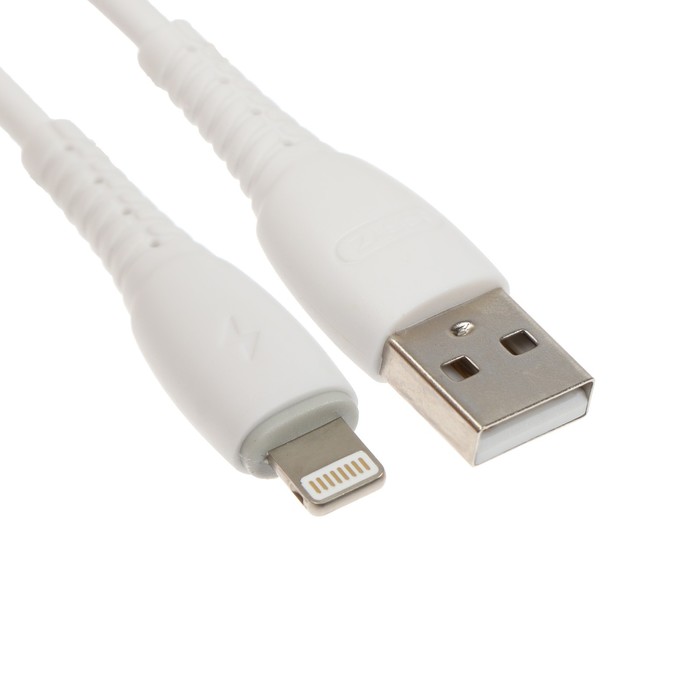 Кабель BYZ BC-026i, Lightning  - USB, 5 А, 2 м, ПВХ оплетка, белый