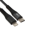 Кабель BYZ BC-031i, Lightning  - USB-C, 6 А, 1.2 м, нейлоновая оплетка, черно-серый 9633035 - фото 10451666