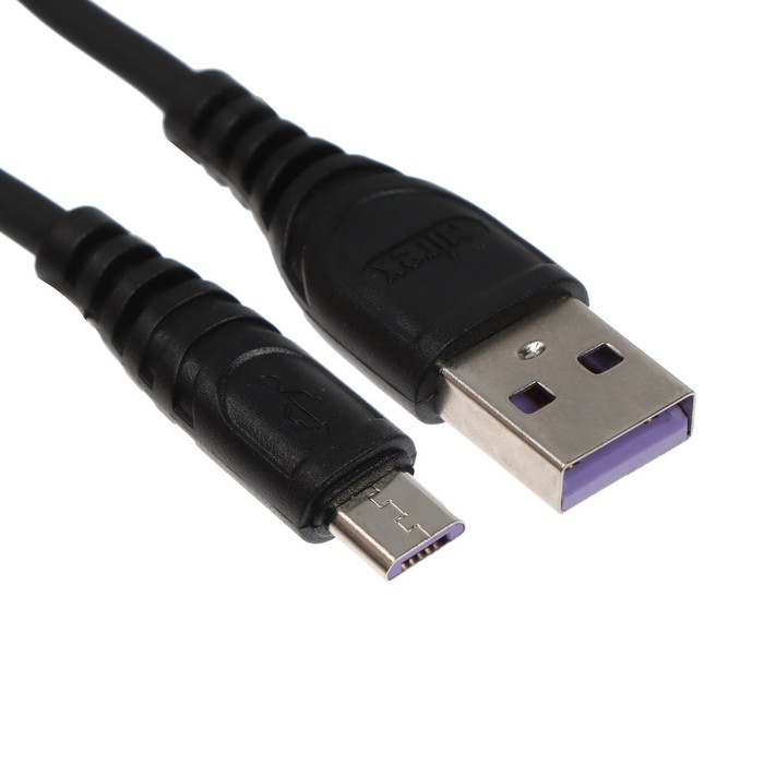 Кабель BYZ BC-007m, microUSB  - USB, 3 А, 1.2 м, быстрая зарядка, черный