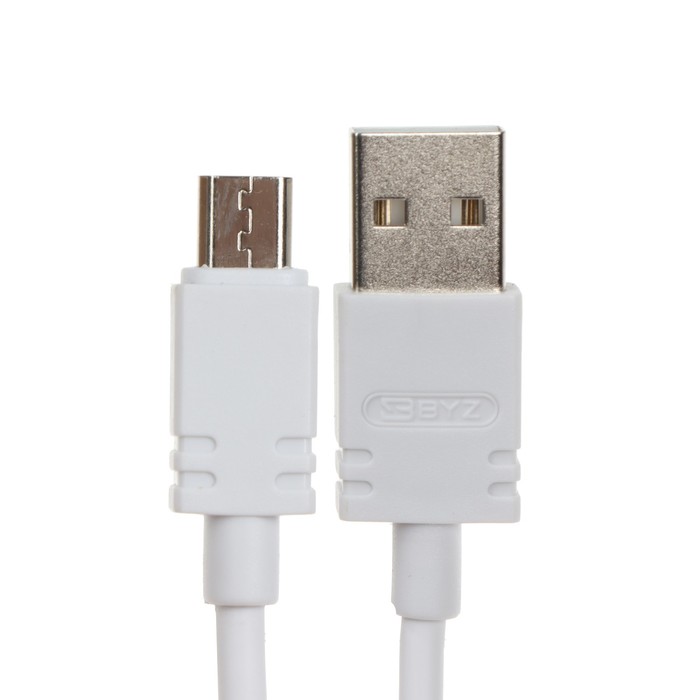 Сетевое зарядное устройство BYZ B35, 2 USB, 2.1 A, кабель microUSB 1 м, белое - фото 51462856