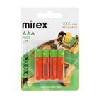 Аккумулятор Mirex, Ni-Mh, AAA, HR03-4BL, 1.2В, 1000 мАч, блистер, 4 шт. - фото 10451731