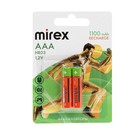 Аккумулятор Mirex, Ni-Mh, AAA, HR03-2BL, 1.2В, 1100 мАч, блистер, 2 шт. - фото 296089167